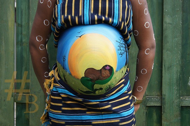 Belly painting, peinture sur ventre, pour femme enceinte